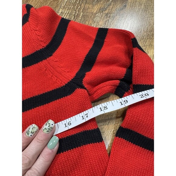 Lauren Ralph Lauren Womens Tunic Sweater XS Red Blue Stripe Wool Cowl Neck - Picture 3 of 4